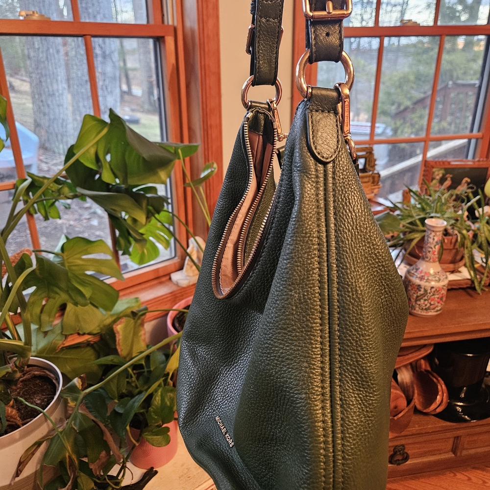 Michael Kors Dark Green Hobo Bag - Picture 3 of 4